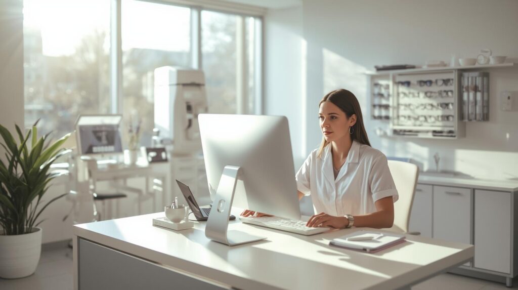 Virtual administrative assistants for optometry reviewing records and practice documents