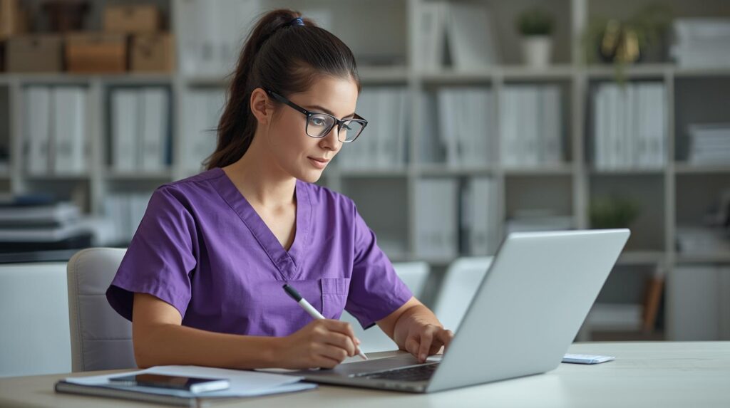 Virtual orthopedic scribe staffing for doctors reducing charting backlog