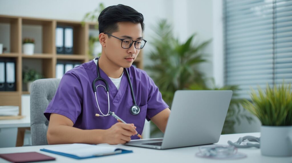 Virtual orthopedic scribe staffing for doctors assisting with operative notes