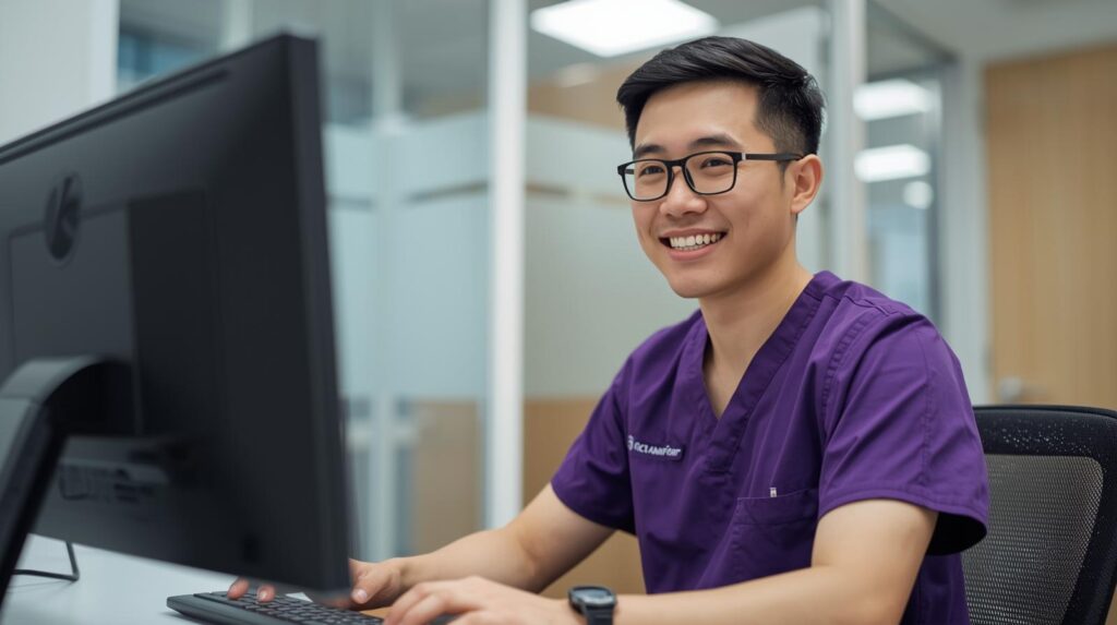 Virtual medical referral assistant processing referral tasks at a workstation