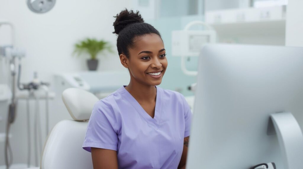 Virtual dental administrative assistant handling scheduling and patient communication