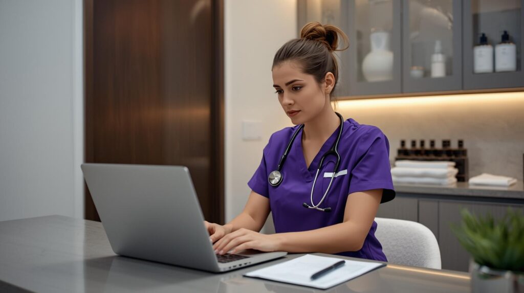 Virtual referral coordinator assisting med spa patients with referral intake