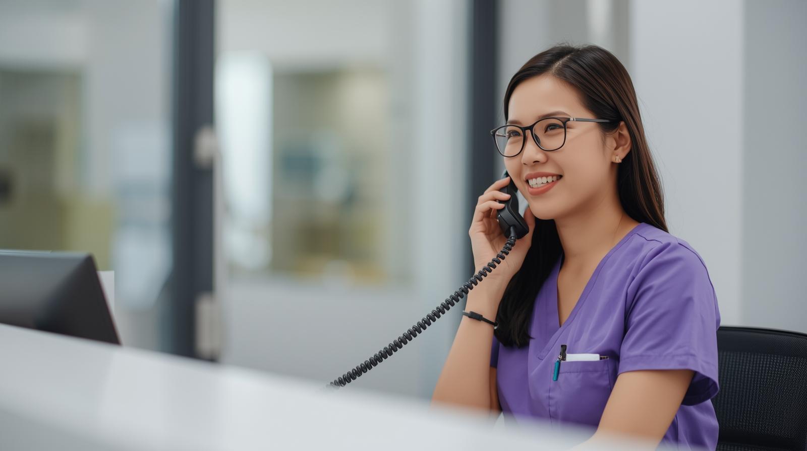 Virtual medical receptionist answering patient phone calls