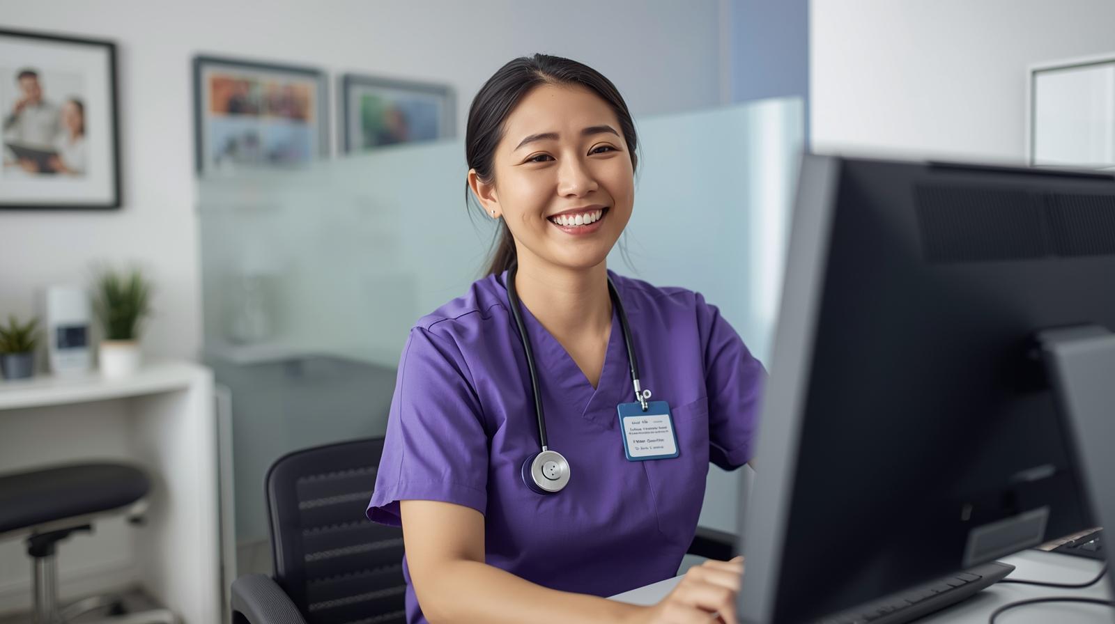 Virtual administrative assistant completing medical office tasks