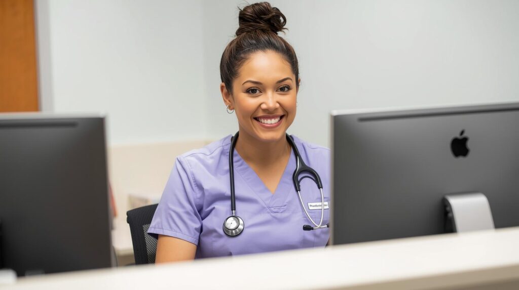 Medical scheduling coordinator using software to manage surgery appointments