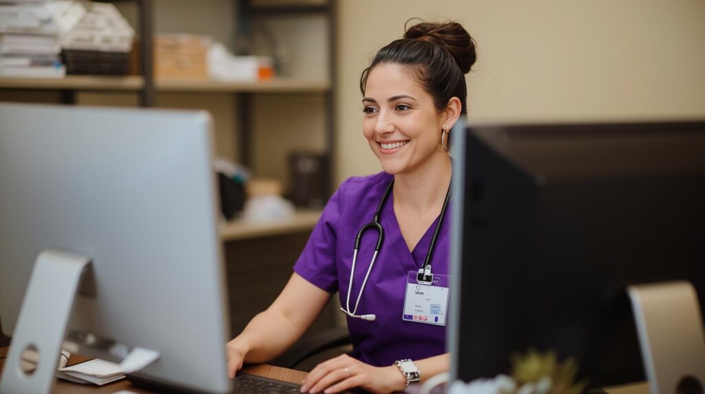 Virtual administrative staff assisting a medical practice