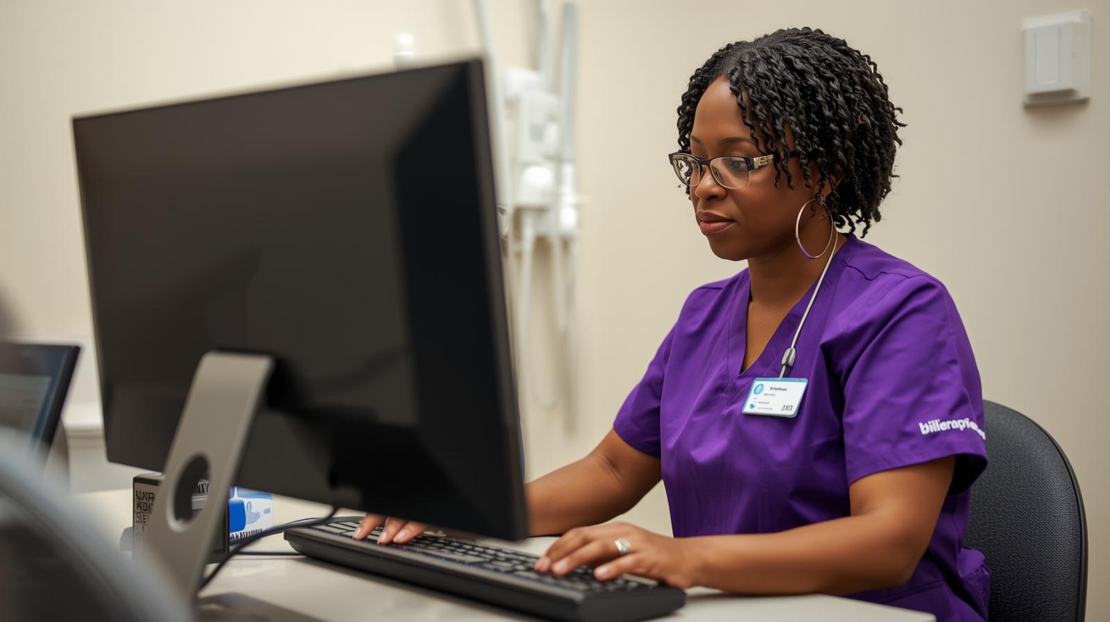patient care coordinator working alongside dental clinical systems