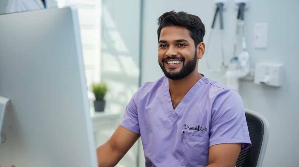 Remote billing specialist supporting medical office billing tasks