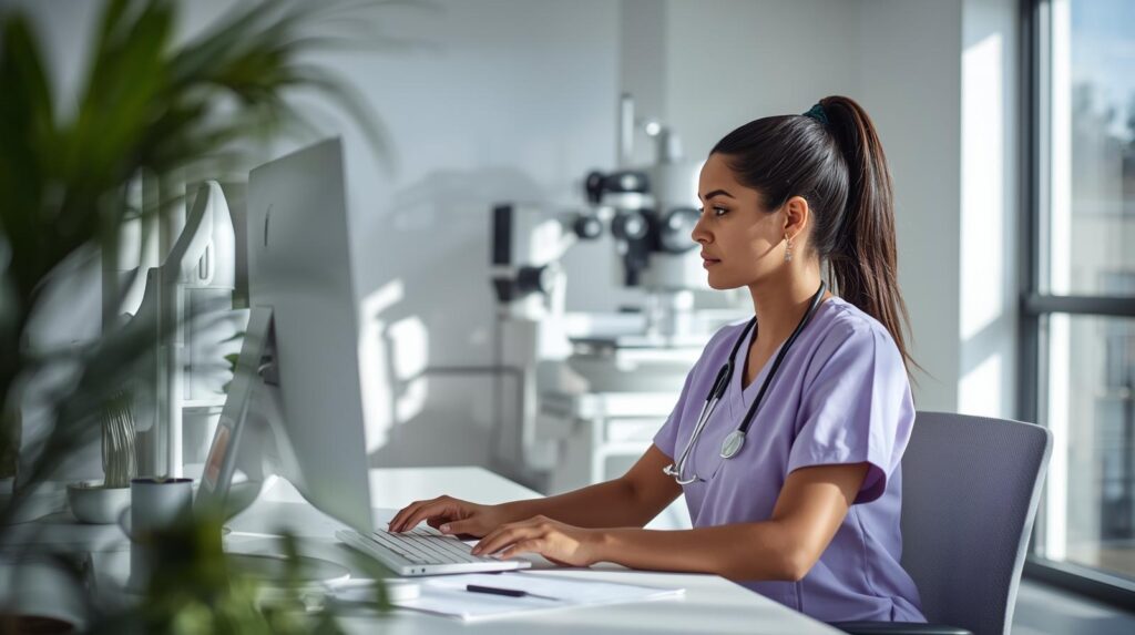 Virtual billing assistants for optometry working on revenue cycle tasks