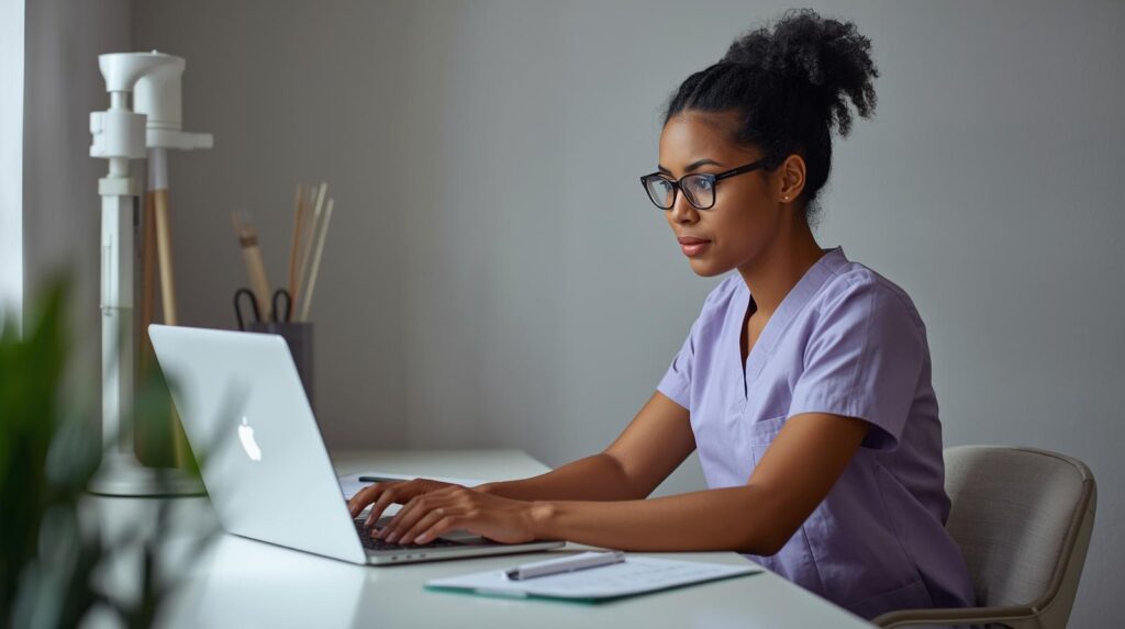 Virtual optometry receptionist handling patient phone calls and appointment scheduling