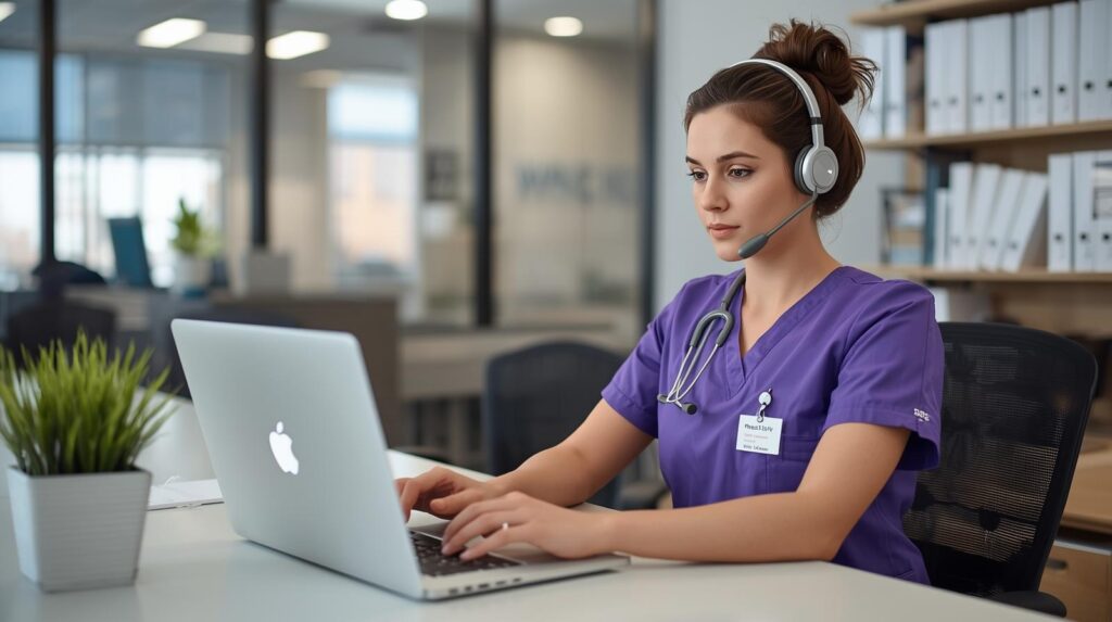 Virtual orthopedic receptionist staffing for doctors assisting new patient scheduling