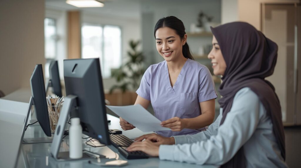 Virtual orthopedic receptionist staffing for doctors supporting clinic communication