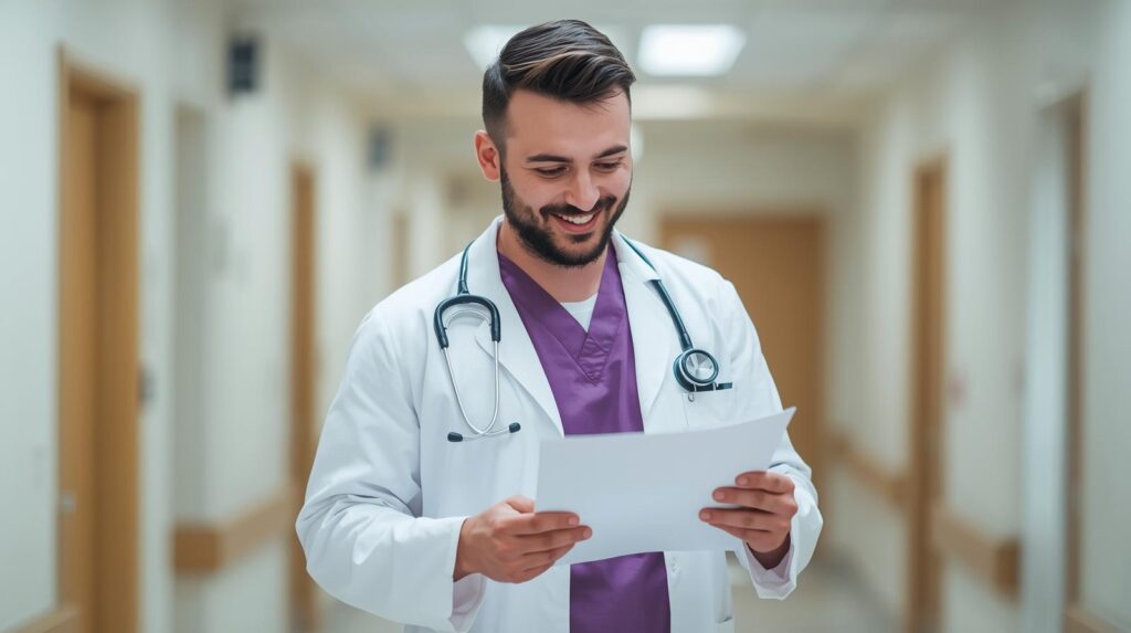 Virtual medical referral coordinator reviewing referral documentation